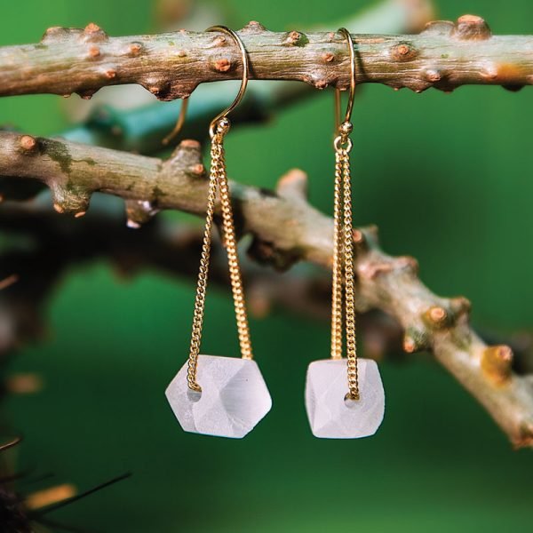 Gold Cube Earring